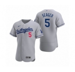 Men's Los Angeles Dodgers #5 Corey Seager Nike Gray Authentic 2020 Road Jersey