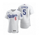 Men's Los Angeles Dodgers #5 Corey Seager Nike White 2020 Authentic Jersey