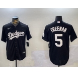 Men's Los Angeles Dodgers #5 Freddie Freeman Black Cool Base Jersey