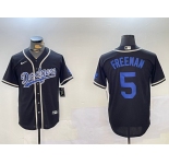 Men's Los Angeles Dodgers #5 Freddie Freeman Black Cool Base Jerseys