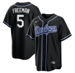 Men's Los Angeles Dodgers #5 Freddie Freeman Black Lights Out Limited Stitched Baseball Jersey