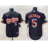 Men's Los Angeles Dodgers #5 Freddie Freeman Black Mexico Cool Base Stitched Baseball Jersey