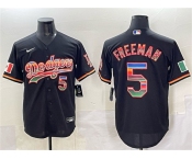 Men's Los Angeles Dodgers #5 Freddie Freeman Black Mexico Cool Base Stitched Baseball Jersey