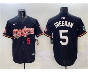Men's Los Angeles Dodgers #5 Freddie Freeman Black Mexico Limited Stitched Baseball Jersey