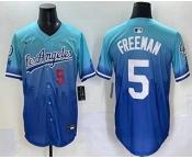 Men's Los Angeles Dodgers #5 Freddie Freeman Blue 2025 City Connect Limited Stitched Jersey