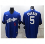 Men's Los Angeles Dodgers #5 Freddie Freeman Blue City Player Jersey