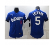 Men's Los Angeles Dodgers #5 Freddie Freeman Blue City Player Jerseys