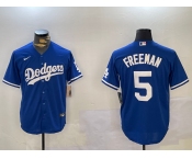 Men's Los Angeles Dodgers #5 Freddie Freeman Blue Cool Base Jersey