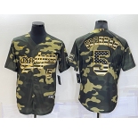 Men's Los Angeles Dodgers #5 Freddie Freeman Camo Flag Stitched Cool Base Nike Jersey