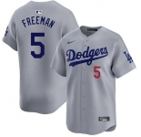 Men's Los Angeles Dodgers #5 Freddie Freeman Gray 2025 Limited Stitched Baseball Jersey