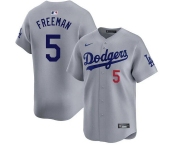 Men's Los Angeles Dodgers #5 Freddie Freeman Gray 2025 Limited Stitched Baseball Jersey