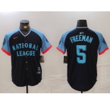 Men's Los Angeles Dodgers #5 Freddie Freeman Navy 2024 All Star Limited Stitched Jersey