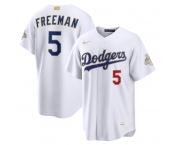 Men's Los Angeles Dodgers #5 Freddie Freeman Nike White 2026 Gold Collection Stadium Jersey