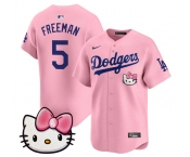 Men's Los Angeles Dodgers #5 Freddie Freeman Pink 2025 Hello Kitty Vapor Limited Stitched Baseball Jersey