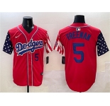 Men's Los Angeles Dodgers #5 Freddie Freeman Red Limited Stitched Baseball Jersey