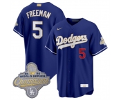 Men's Los Angeles Dodgers #5 Freddie Freeman Royal 2026 Alternate Gold Collection Stadium Stitched Baseball Jersey
