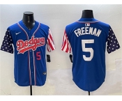 Men's Los Angeles Dodgers #5 Freddie Freeman Royal Limited Stitched Baseball Jersey