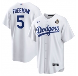 Men's Los Angeles Dodgers #5 Freddie Freeman White 2024 World Series Cool Base Stitched Baseball Jersey