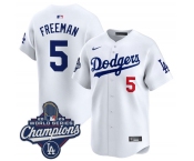 Men's Los Angeles Dodgers #5 Freddie Freeman White 2025 Champions Stitched Baseball Jersey