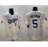 Men's Los Angeles Dodgers #5 Freddie Freeman White 2025 Tokyo Series Limited Stitched Baseball Jersey