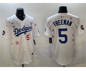 Men's Los Angeles Dodgers #5 Freddie Freeman White 2025 Tokyo Series Limited Stitched Baseball Jersey