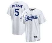 Men's Los Angeles Dodgers #5 Freddie Freeman White 2025 World Series Champions Stitched Baseball Jersey