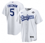 Men's Los Angeles Dodgers #5 Freddie Freeman White 2025 World Series Home Cool Base Stitched Baseball Jersey