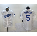 Men's Los Angeles Dodgers #5 Freddie Freeman White Cool Base Jersey