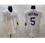 Men's Los Angeles Dodgers #5 Freddie Freeman White Fashion Cool Base Stitched Baseball Jersey