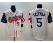 Men's Los Angeles Dodgers #5 Freddie Freeman White Limited Stitched Baseball Jersey