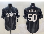Men's Los Angeles Dodgers #50 Mookie Betts Black Cool Base Stitched Baseball Jersey