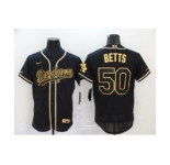 Men's Los Angeles Dodgers #50 Mookie Betts Black Gold 2020 Flexbase Jersey