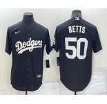 Men's Los Angeles Dodgers #50 Mookie Betts Black Turn Back The Clock Stitched Cool Base Jersey