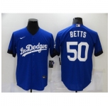 Men's Los Angeles Dodgers #50 Mookie Betts Blue Game City Player Jersey