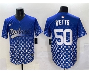 Men's Los Angeles Dodgers #50 Mookie Betts Blue Limited Stitched Baseball Jersey
