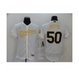 Men's Los Angeles Dodgers #50 Mookie Betts Gold 2020 Flexbase Jersey