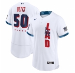 Men's Los Angeles Dodgers #50 Mookie Betts Nike White 2021 MLB All-Star Authentic Player Jersey