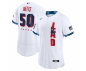 Men's Los Angeles Dodgers #50 Mookie Betts Nike White 2021 MLB All-Star Authentic Player Jersey