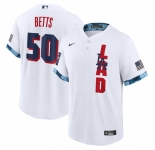 Men's Los Angeles Dodgers #50 Mookie Betts Nike White 2021 MLB All-Star Game Replica Player Jersey