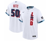 Men's Los Angeles Dodgers #50 Mookie Betts Nike White 2021 MLB All-Star Game Replica Player Jersey