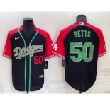 Men's Los Angeles Dodgers #50 Mookie Betts Number Black Mexican Heritage Culture Night Nike Jersey