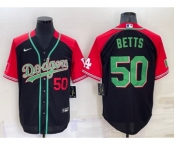 Men's Los Angeles Dodgers #50 Mookie Betts Number Black Mexican Heritage Culture Night Nike Jersey