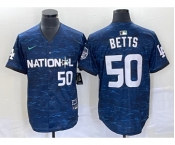 Men's Los Angeles Dodgers #50 Mookie Betts Number Royal 2023 All star Cool Base Stitched Jersey