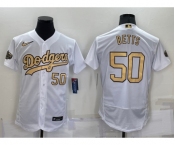 Men's Los Angeles Dodgers #50 Mookie Betts Number White 2022 All Star Stitched Flex Base Nike Jersey