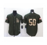 Men's Los Angeles Dodgers #50 Mookie Betts Olive Camo Salute To Service Cool Base Jersey
