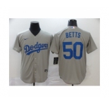 Men's Los Angeles Dodgers #50 Mookie Betts Royal Gray 2020 Cool Base Jersey