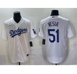 Men's Los Angeles Dodgers #51 Alex Vesia White Cool Base Stitched Baseball Jersey