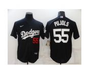 Men's Los Angeles Dodgers #55 Albert Pujols Black Nike Baseball Game Jersey