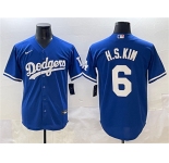 Men's Los Angeles Dodgers #6 H.S.Kim Royal Cool Base Stitched Baseball Jersey