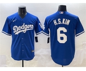 Men's Los Angeles Dodgers #6 H.S.Kim Royal Cool Base Stitched Baseball Jersey